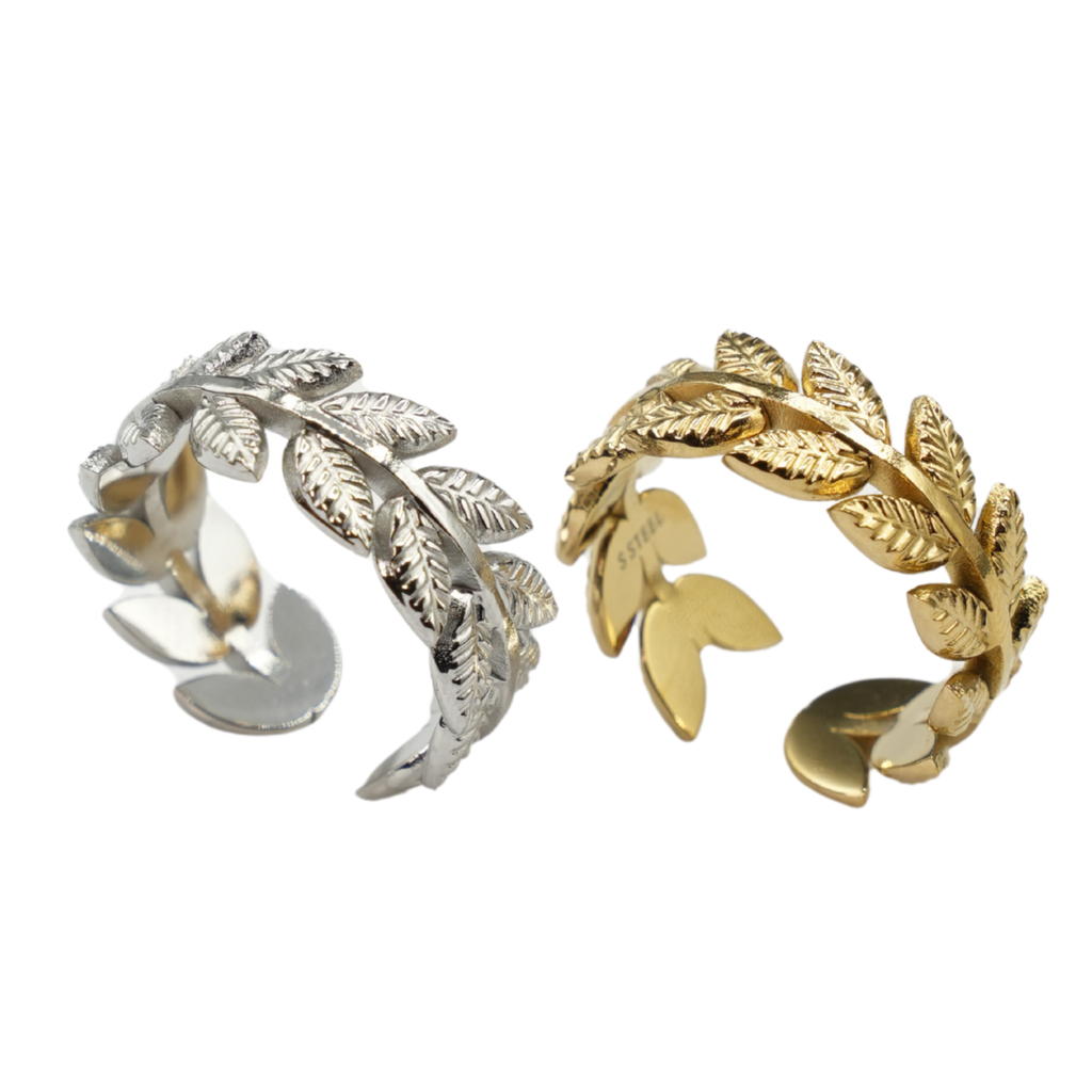 Anello Foglia in Acciaio