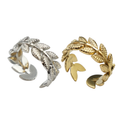 Anello Foglia in Acciaio