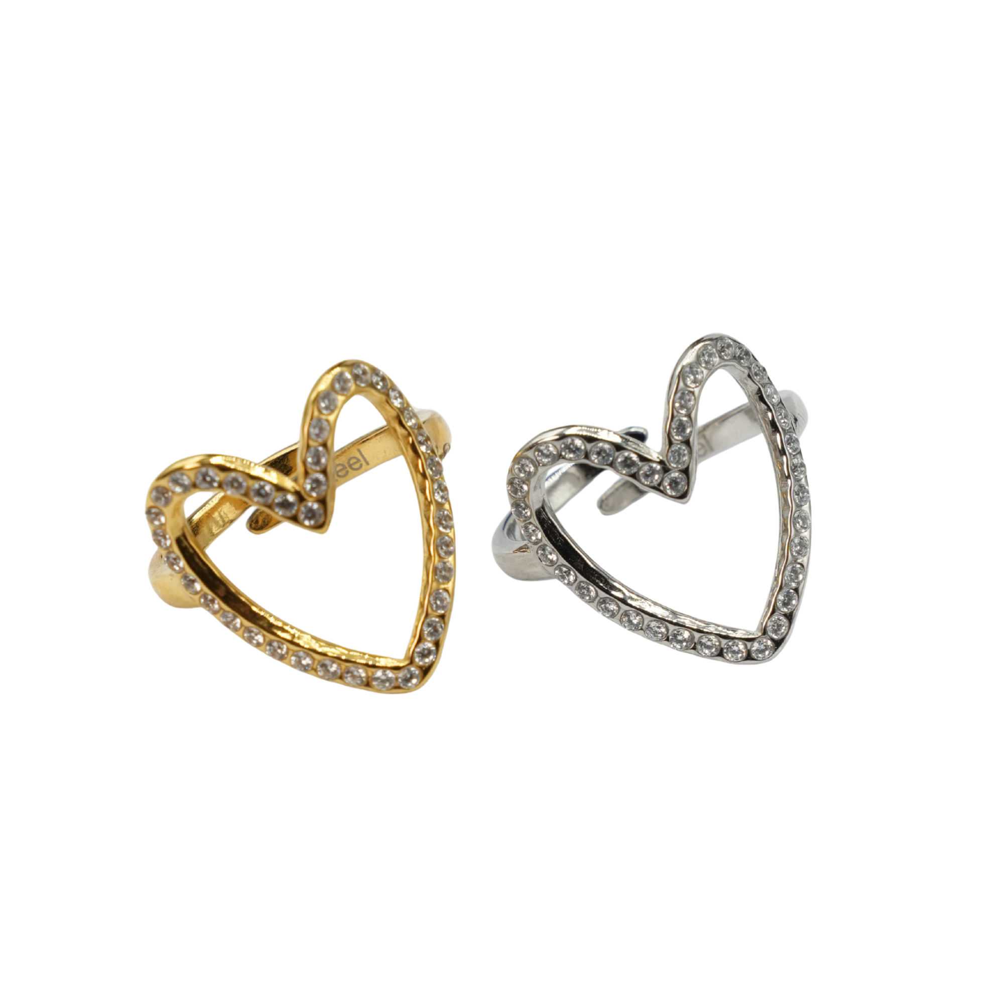 Anello Amami cuore traforato con zirconi