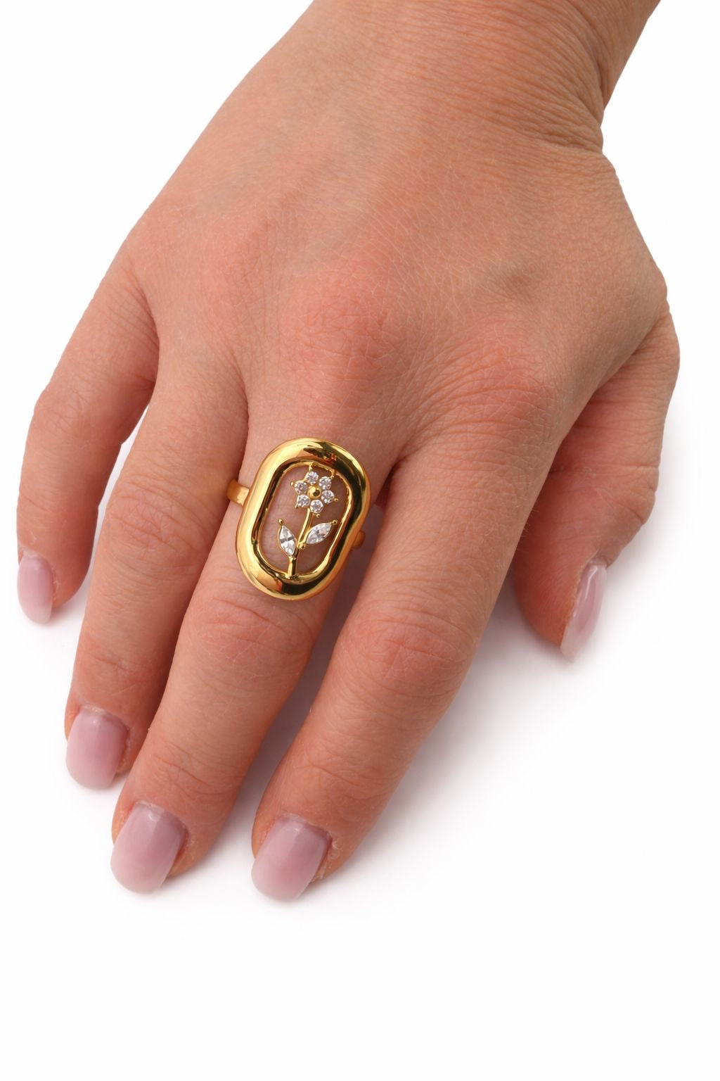 Anello Mini Flower in Acciaio