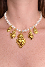 Collana perla cuore sacro
