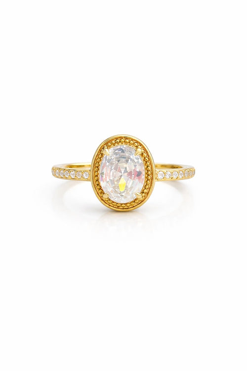 Anello solitario ovale