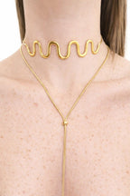 Collana Choker onda in acciaio