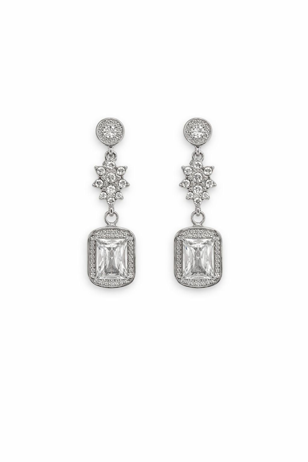 Orecchino Solitario quadrato