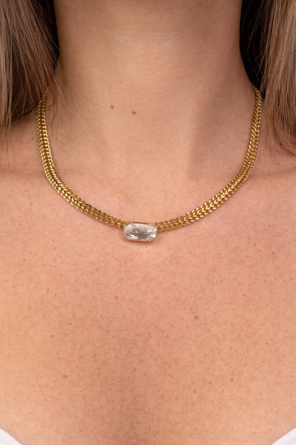 Collana Essenza in acciaio con pietra naturale