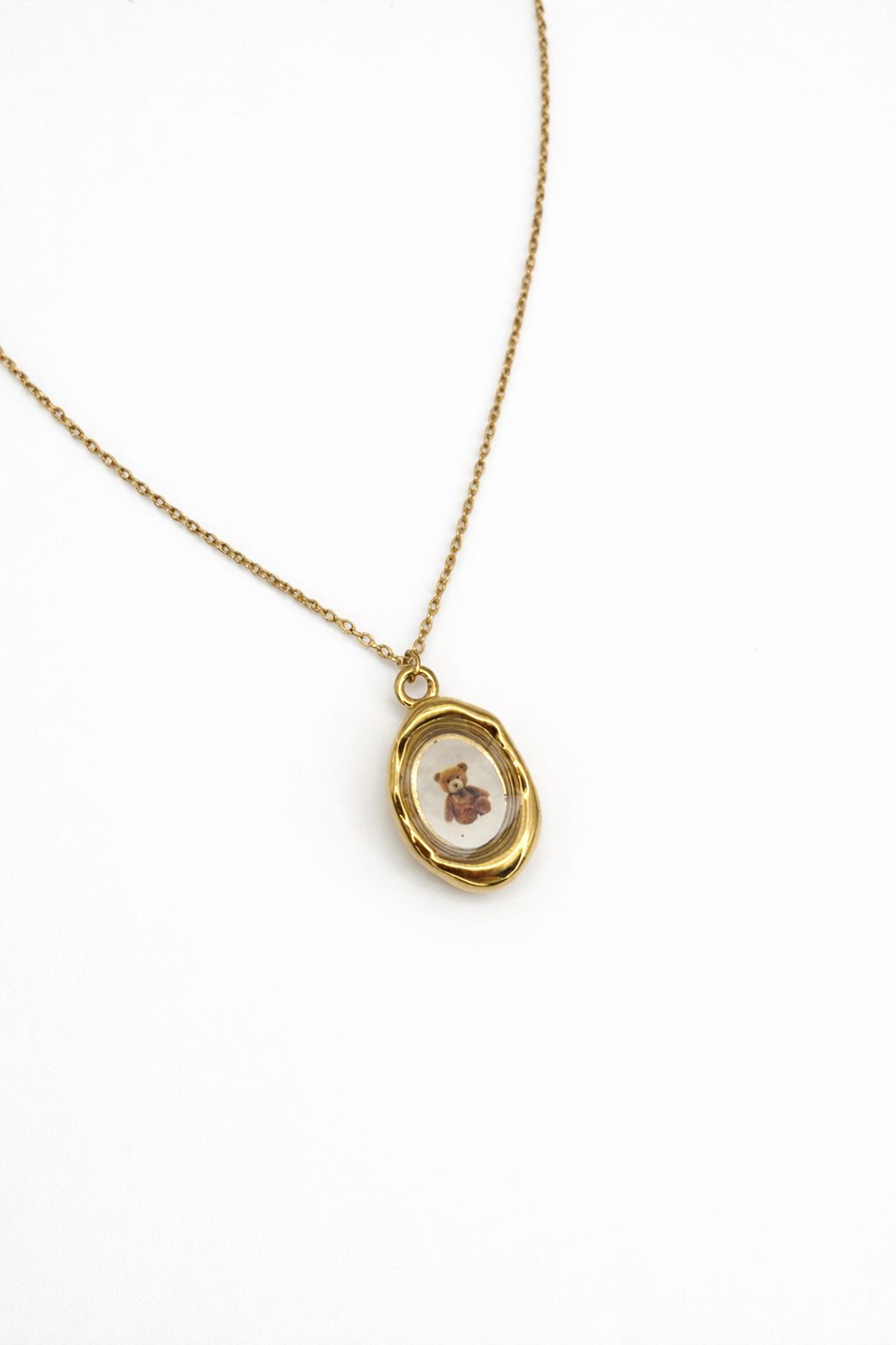Collana Ritratto Teddy in acciaio