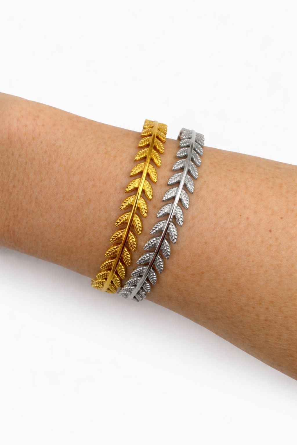 Bracciale Foglie in acciaio
