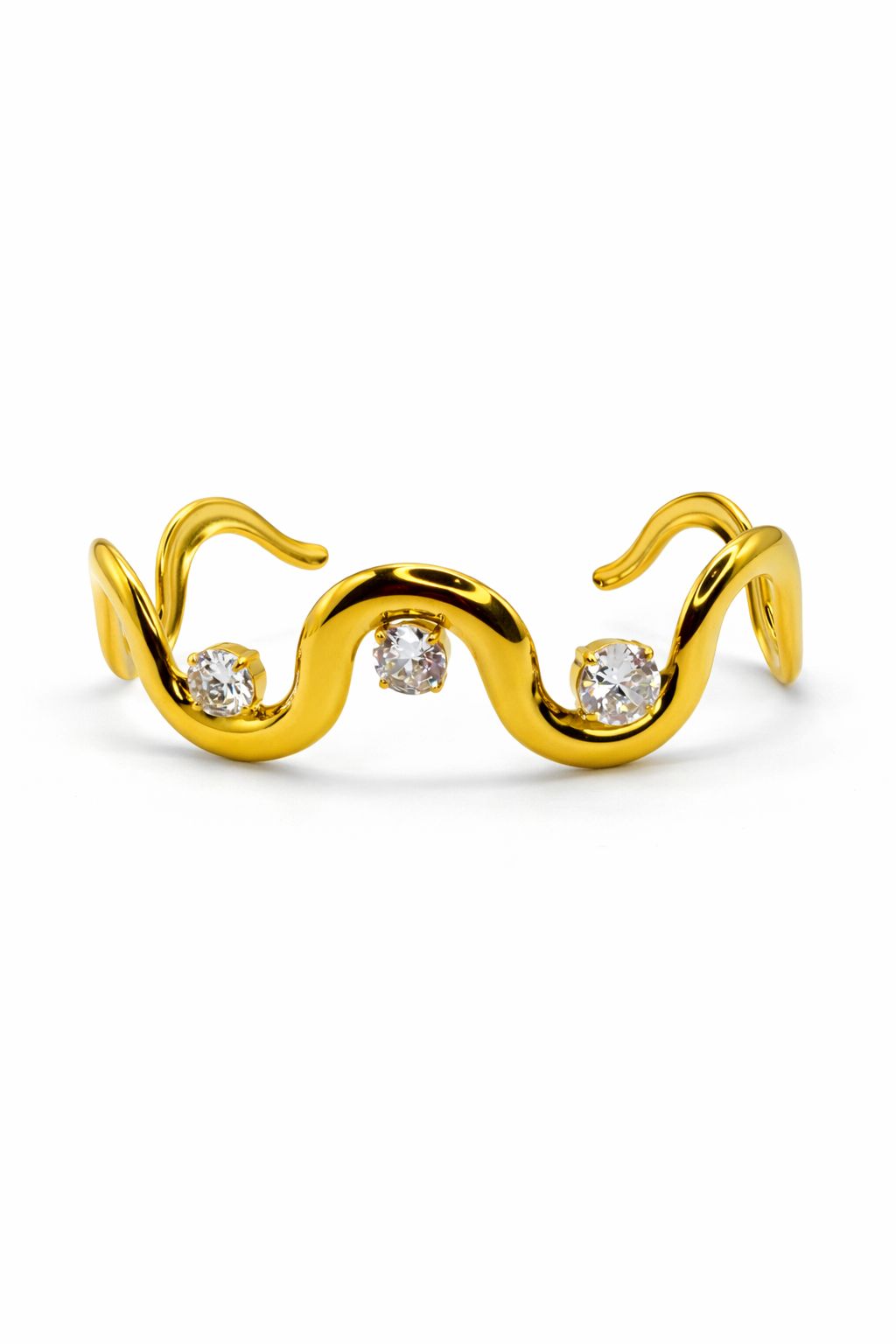 Bracciale Onda in acciaio e zirconi