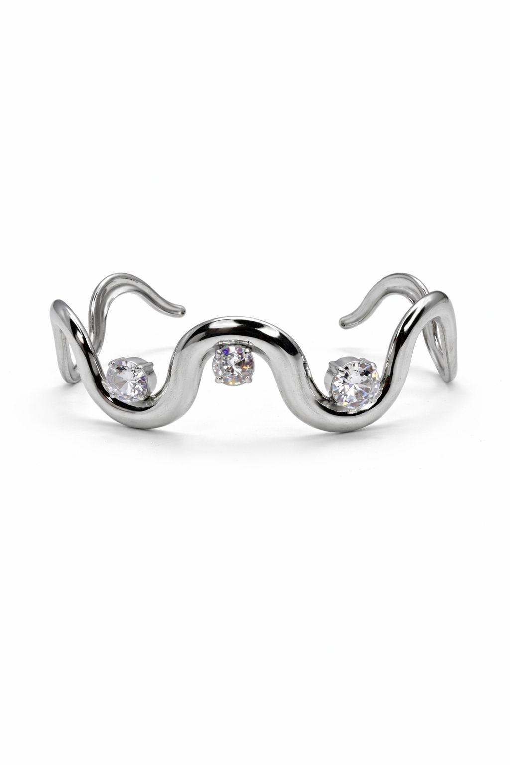 Bracciale Onda in acciaio e zirconi