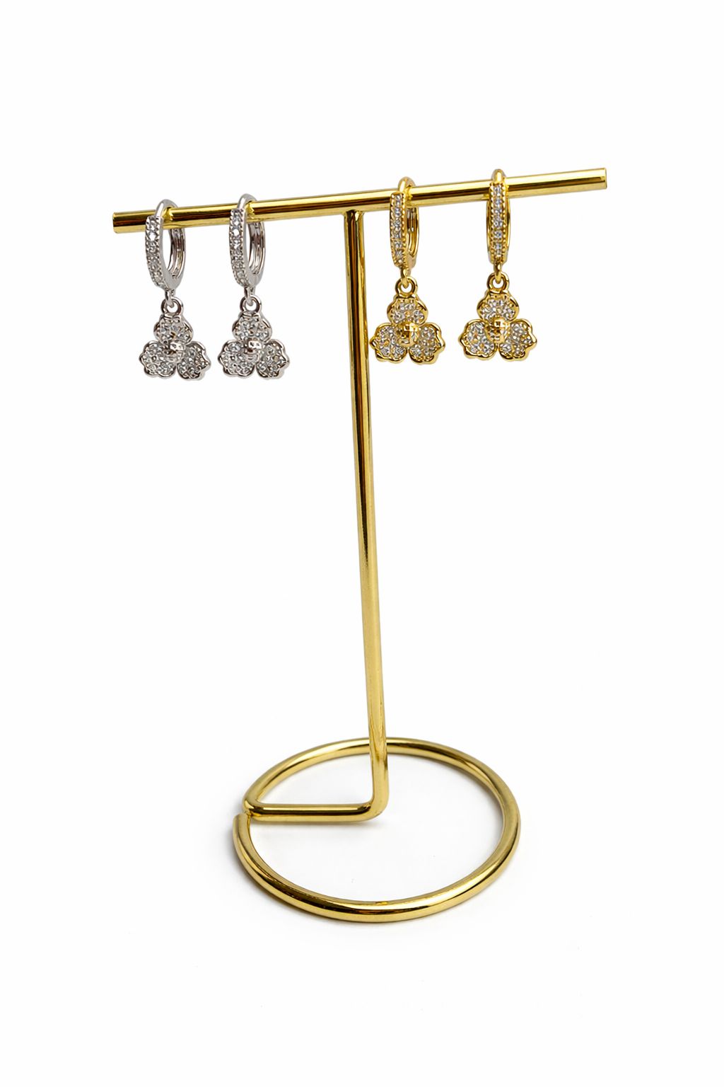 Orecchino Hoop Fiore Pendente