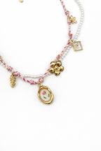 Collana Primavera doppia collana con perle e ciondoli