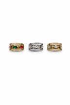 Anello Shine in acciaio e zirconi