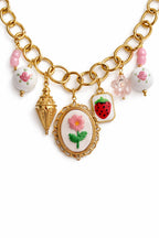 Collana Margherita in acciaio con Charm pendenti