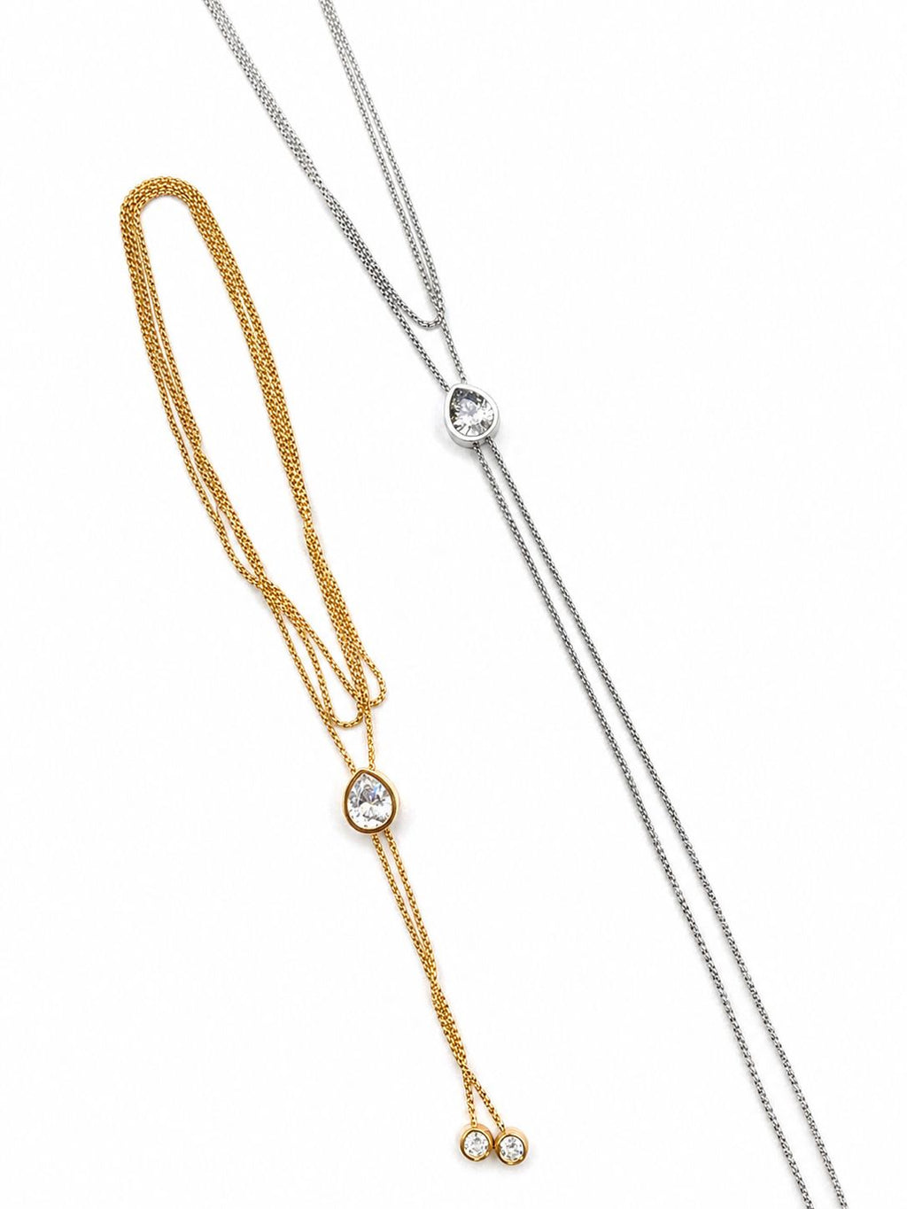 Collana Goccia Saliscendi in acciaio 90cm