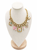 Collana Margherita in acciaio con Charm pendenti