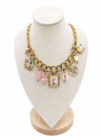 Collana Margherita in acciaio con Charm pendenti