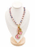 Collana Rosalia perle effetto ceramica e acciaio