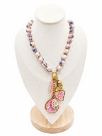 Collana Rosalia perle effetto ceramica e acciaio