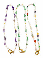 Collana Perlina con moschettone apribile in acciaio