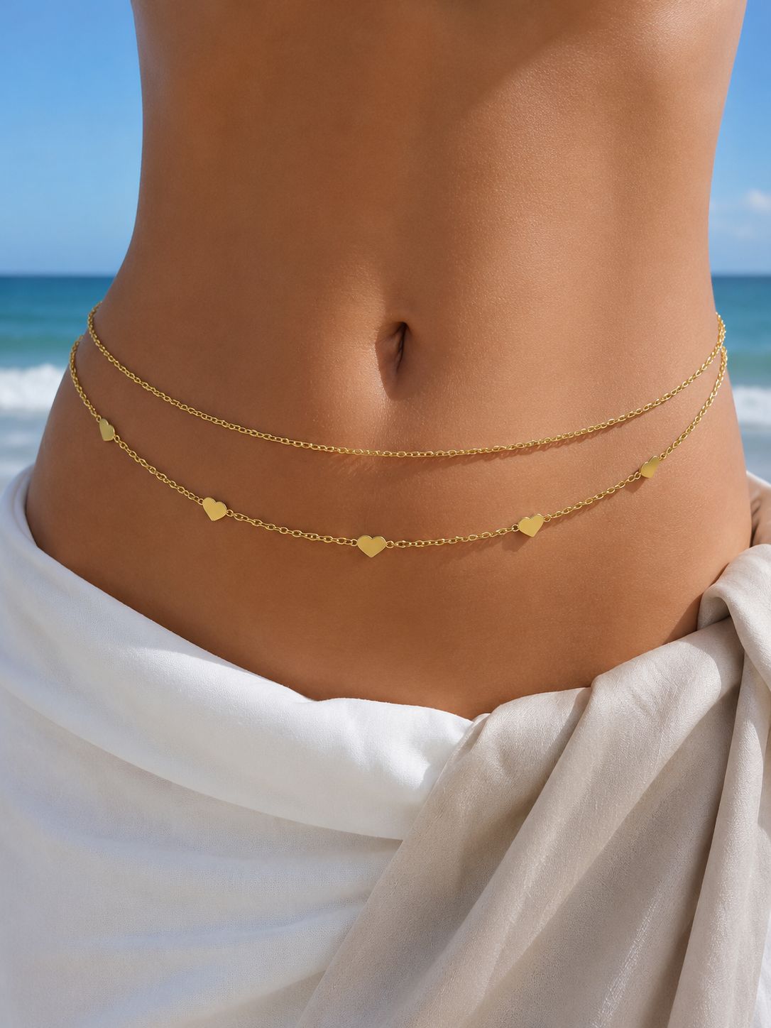 Body Chain cuoricini in acciaio