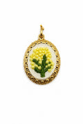 Charm Mimosa in acciaio ricamato