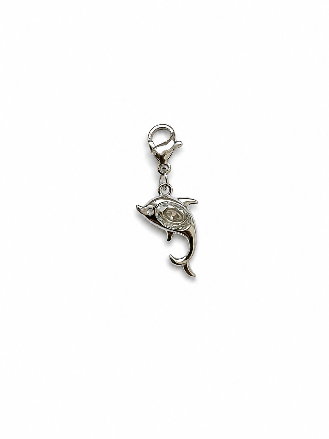Charm Extra Delfino in acciaio e cristallo