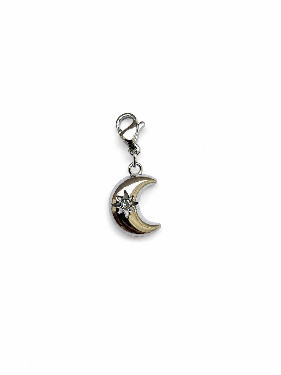Charm Extra Luna in acciaio e cristallo