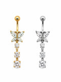 Piercing ombelico farfalla in acciaio 316L