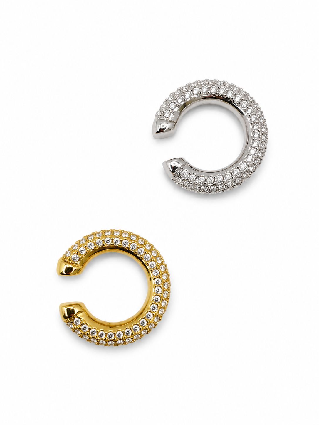 Ear cuff Slim strass in acciaio 316L