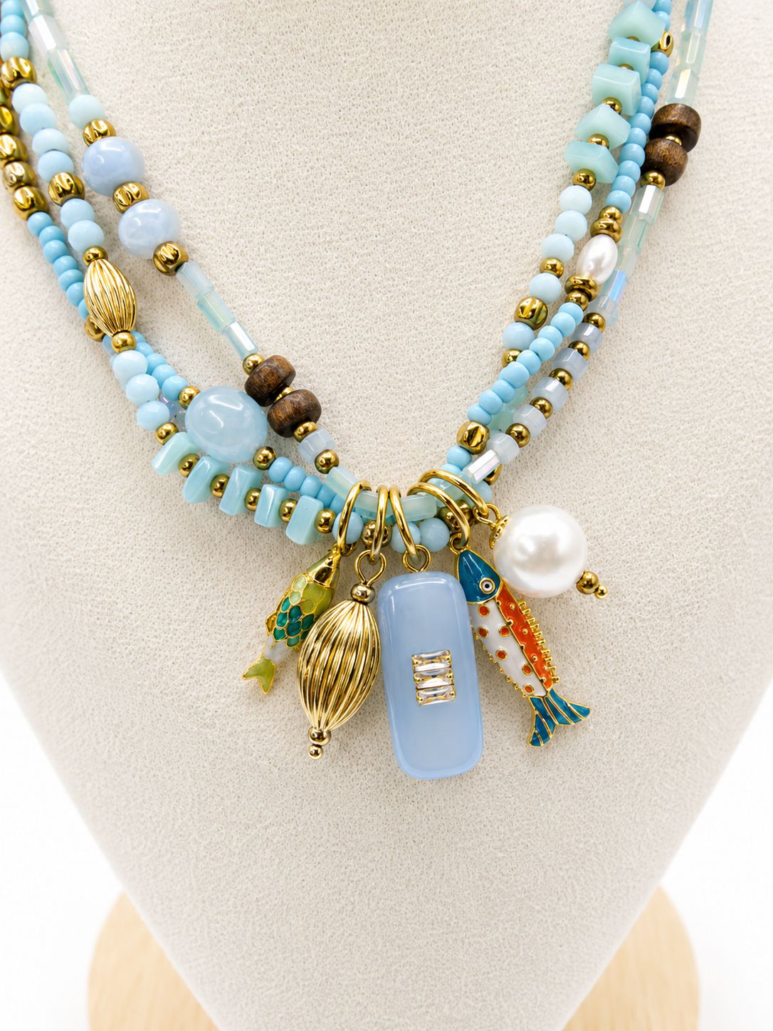 Collana Cielo in acciaio con charm pendenti