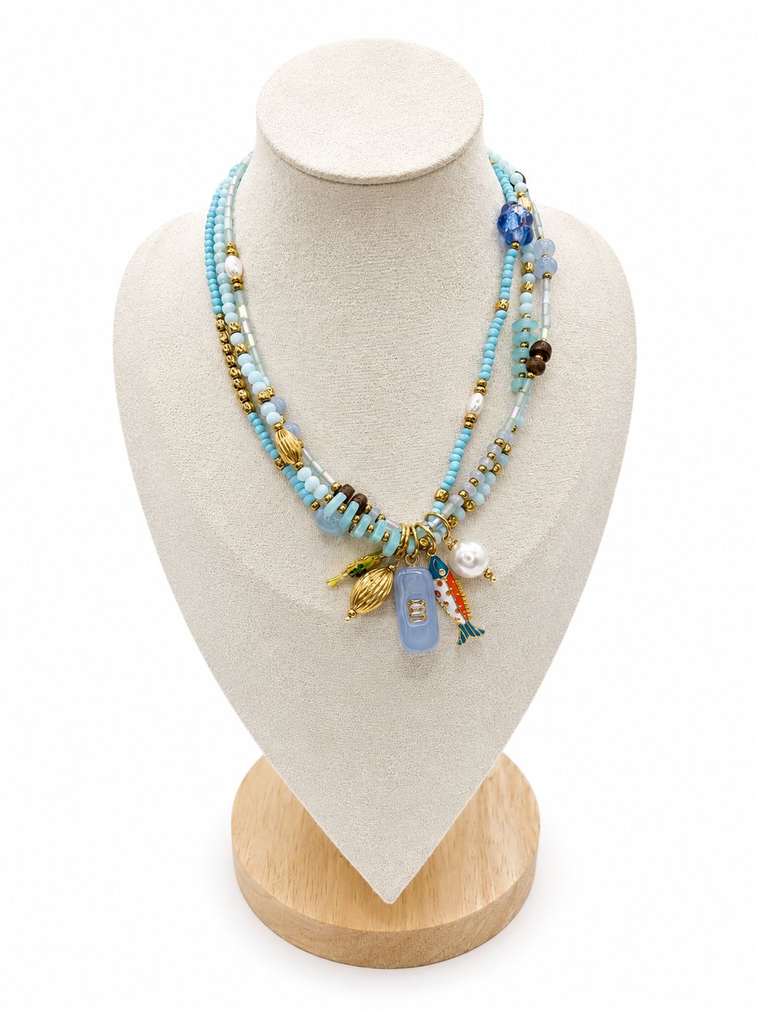 Collana Cielo in acciaio con charm pendenti
