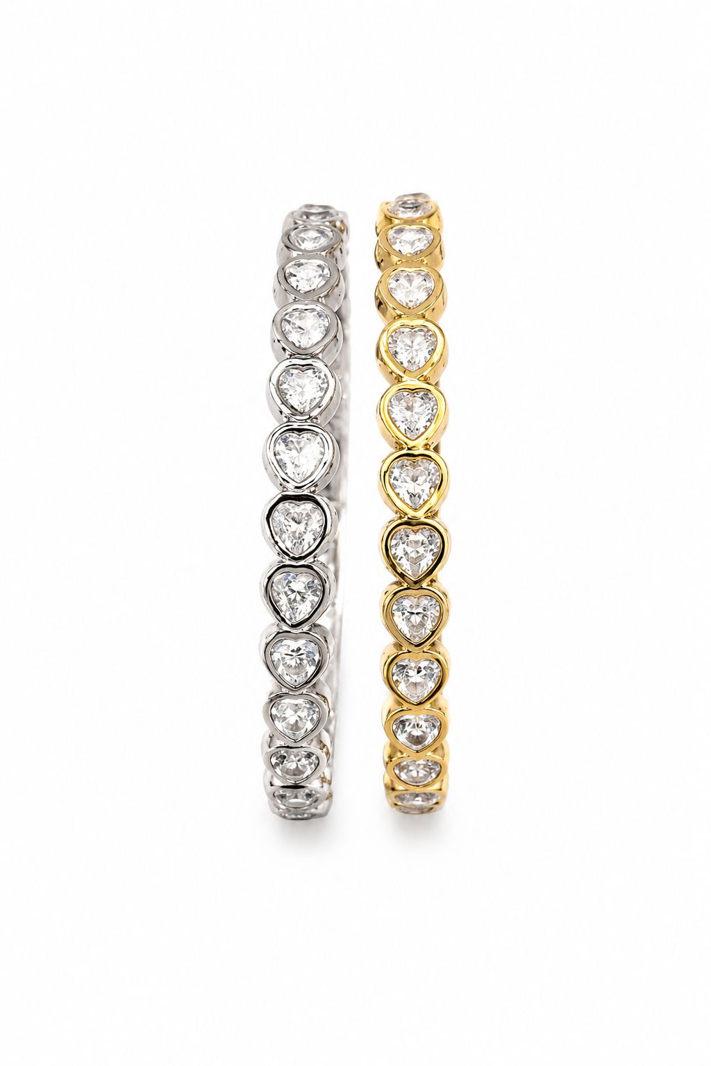 Bracciale Cuore luce chiusura a manetta in acciaio