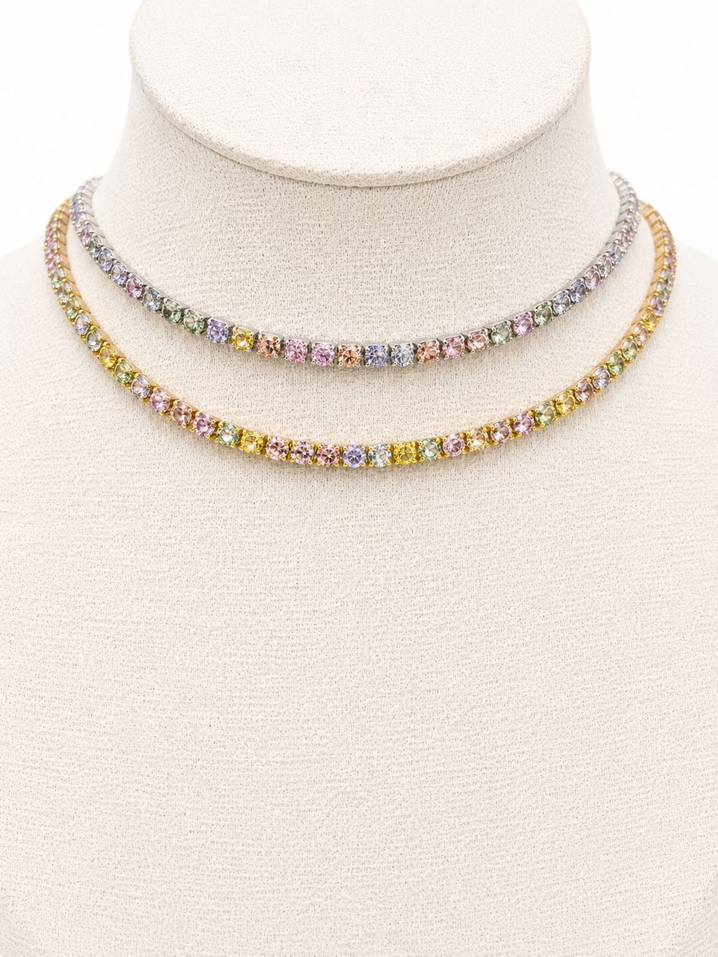 Collana Lucciola Tennis Choker in acciaio e zirconi