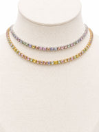 Collana Lucciola Tennis Choker in acciaio e zirconi