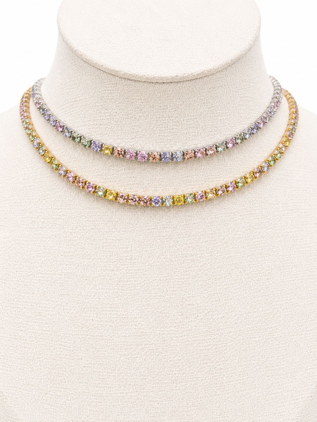 Collana Lucciola Tennis Choker in acciaio e zirconi