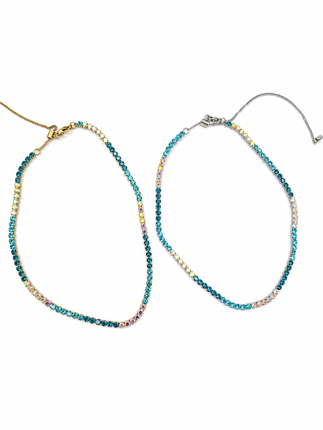 Collana Tennis Choker in acciaio e zirconi