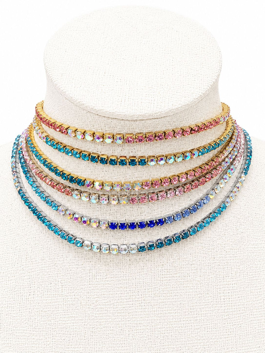 Collana Tennis Choker in acciaio e zirconi