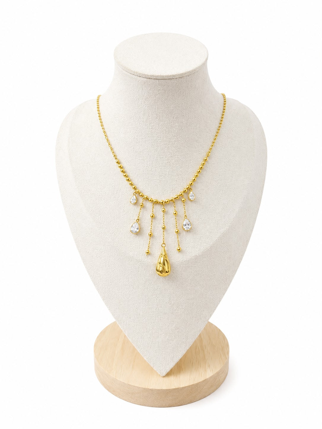 Collana Cascata di Gocce in acciaio e cristalli