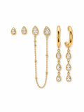 Set Orecchini Cascata di Goccia in acciaio 316L