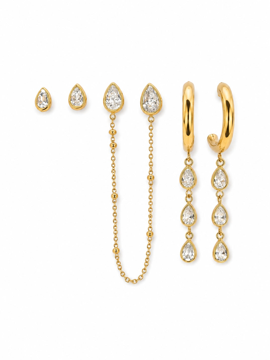Set Orecchini Cascata di Goccia in acciaio 316L