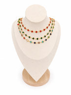Collana Amorina Cuori Colorati Acciaio Dorata Gold