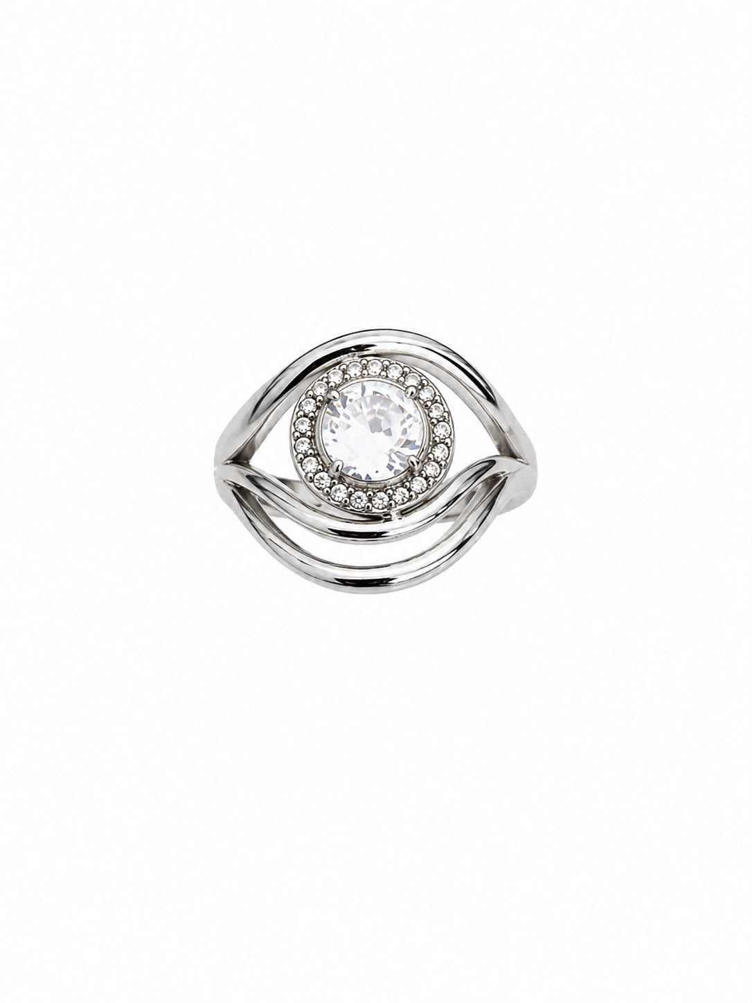 Anello Armonia in acciaio e zirconi