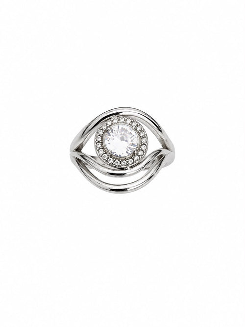 Anello Armonia in acciaio e zirconi