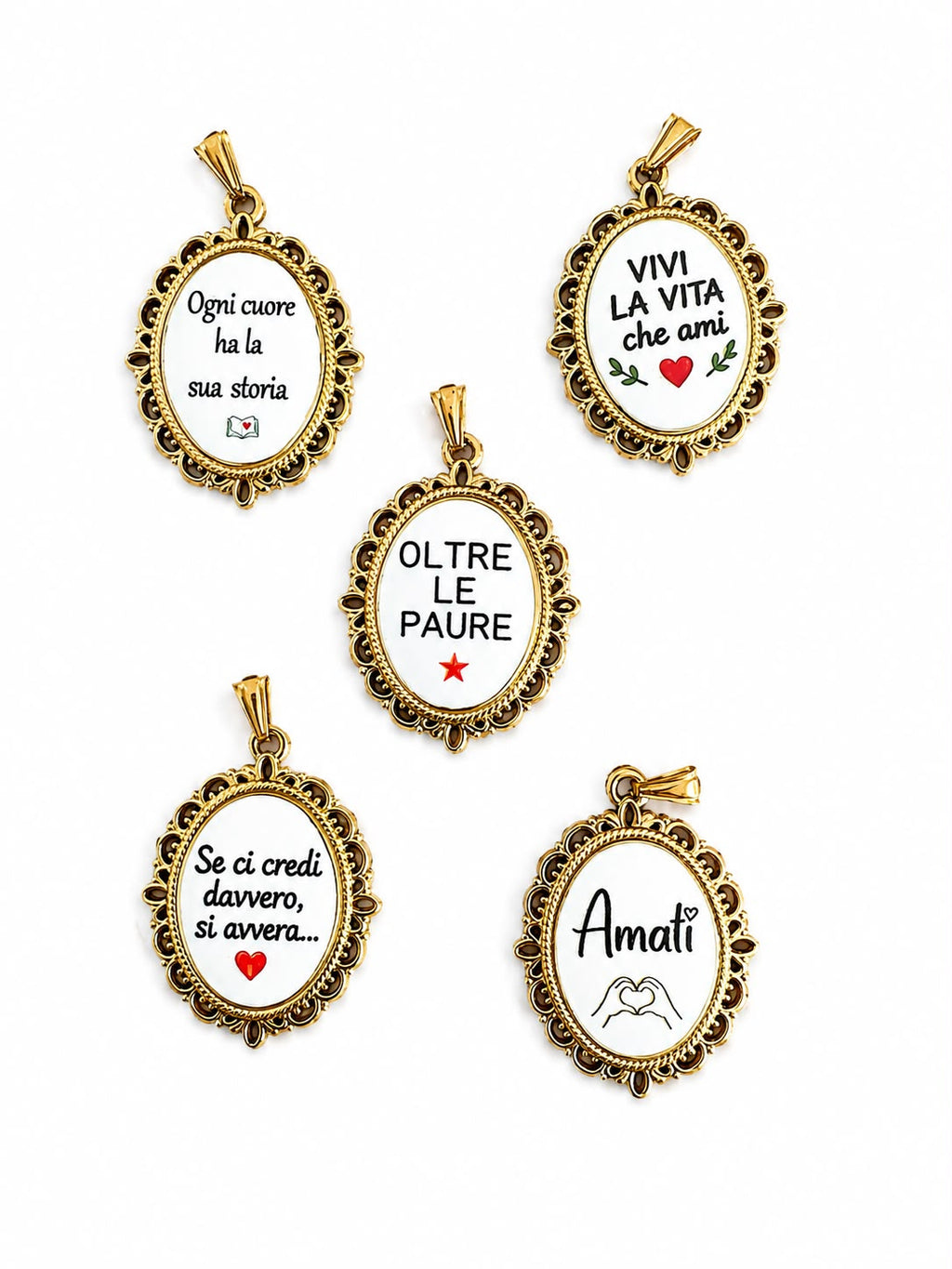 Charm con frasi in acciaio