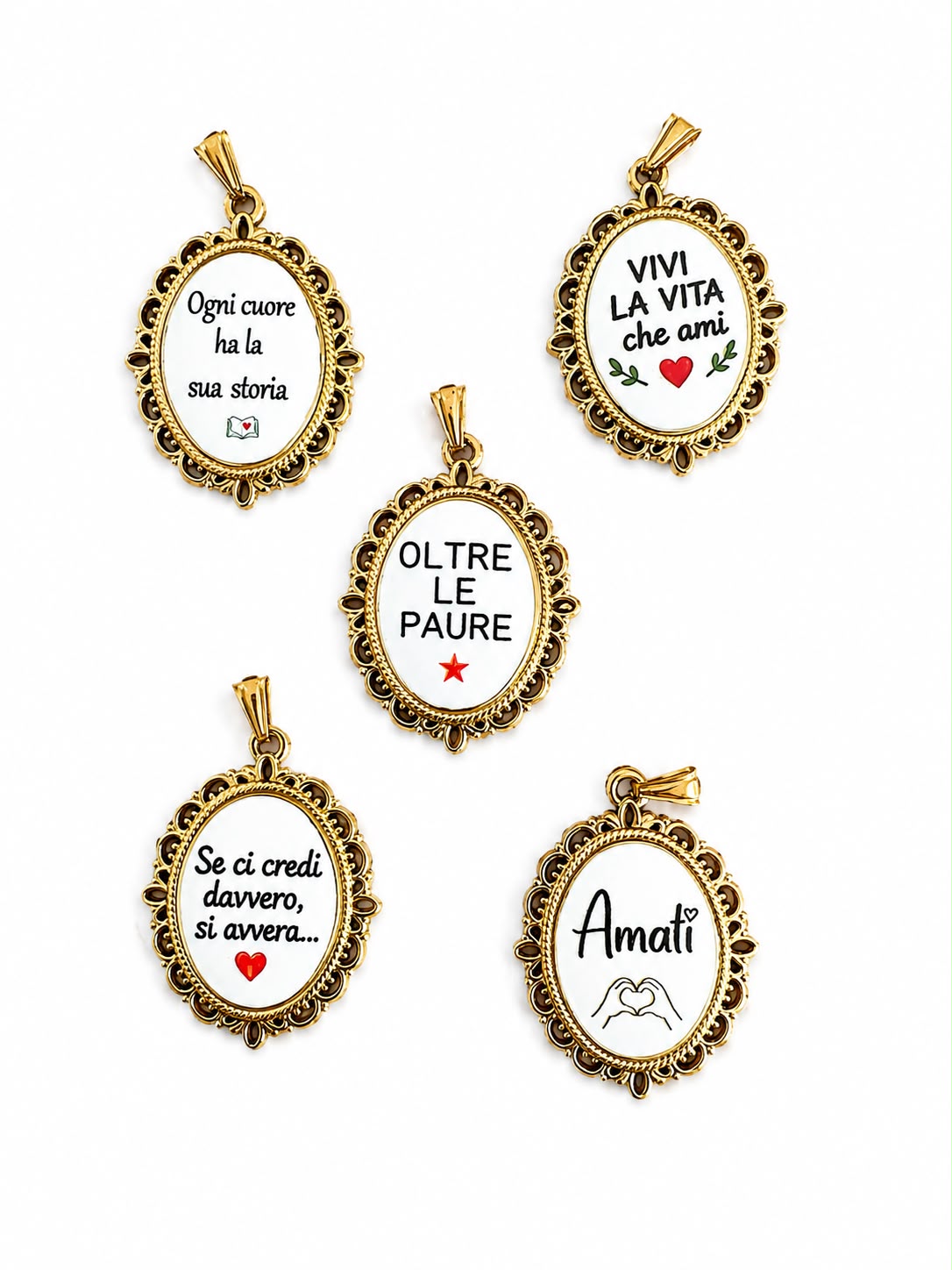 Charm con frasi in acciaio