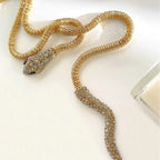 Collana Serpente Gold in acciaio 316L e zirconi