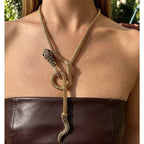 Collana Serpente Gold in acciaio 316L e zirconi