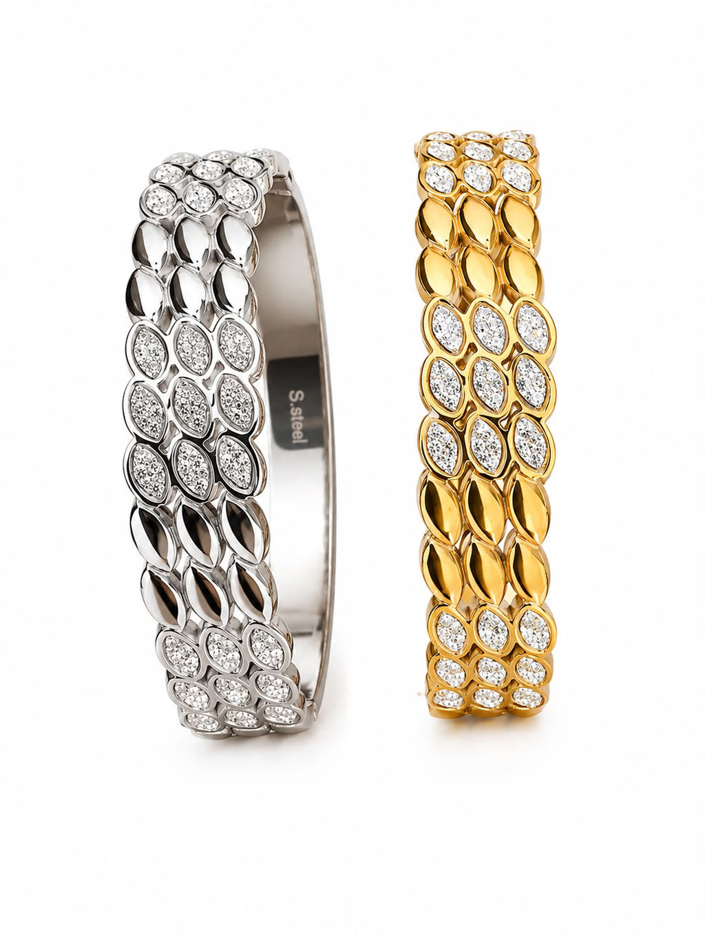 Bracciale Goccia con chiusura a manetta in acciaio