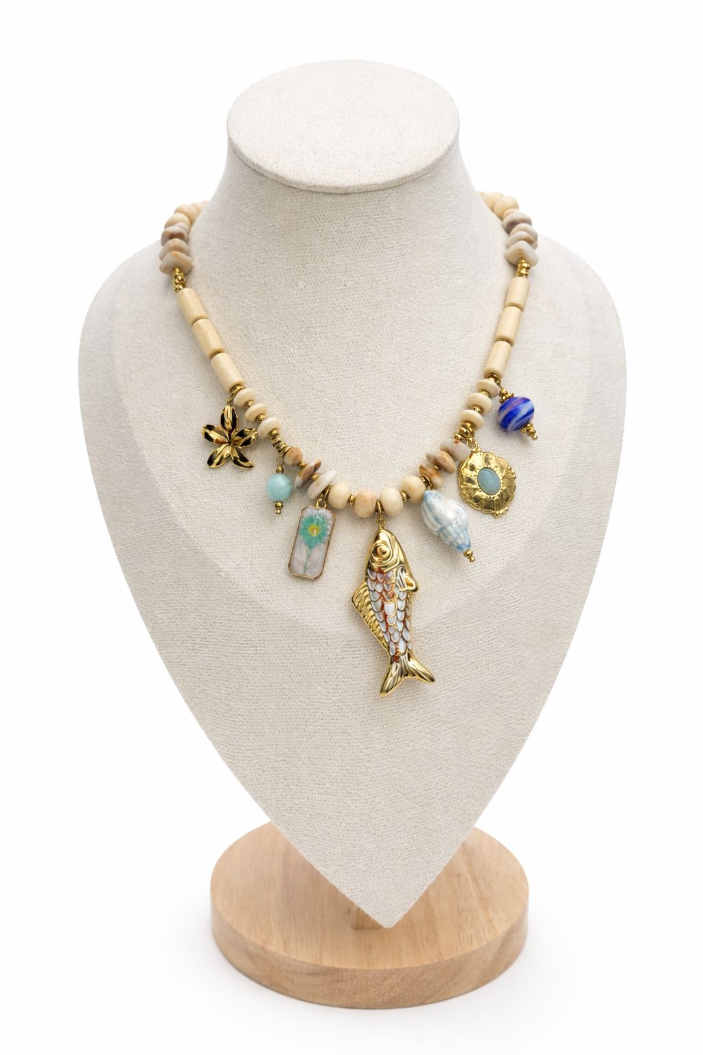 Collana Conchiglia di Mare in acciaio e resina