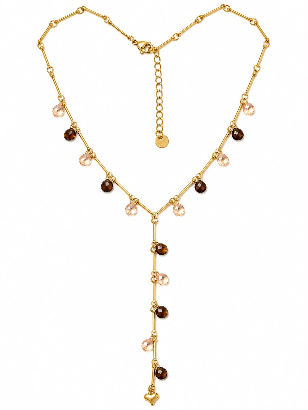 Collana Cristallina Brown in acciaio